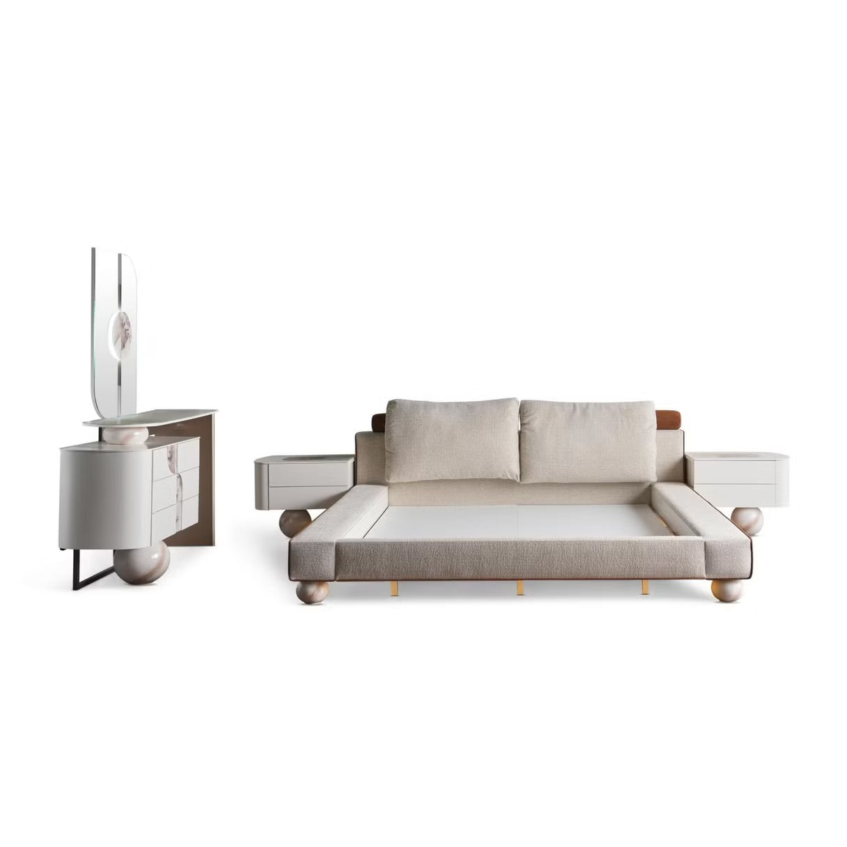 Godson 5 pc bedroom set 180x200 cm - off white