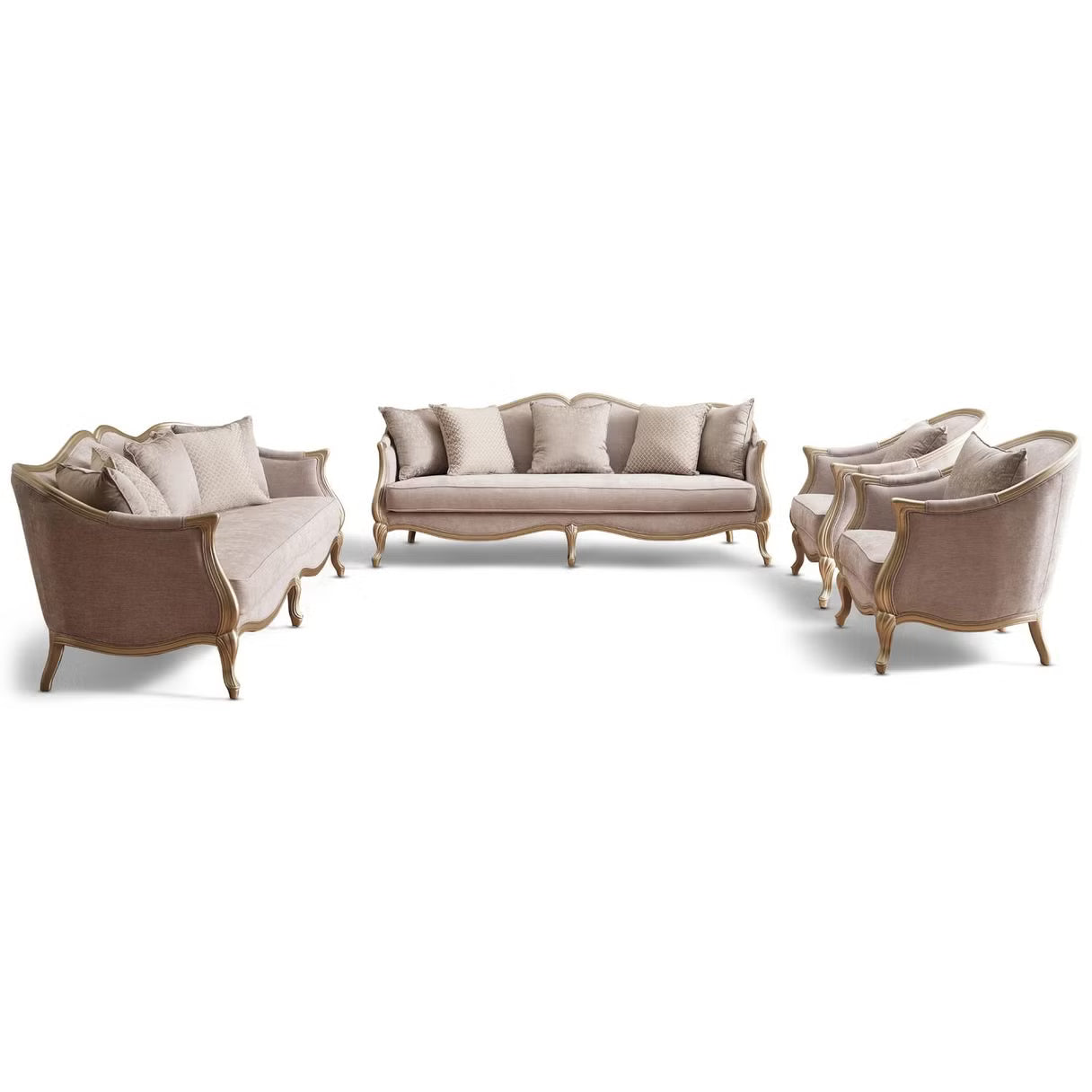 Anna 3+3+1+1 sofa set - silver