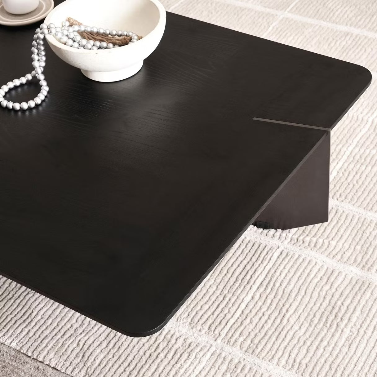 طاولة قهوة Allez - قشرة خشبية - أسود وأبيض