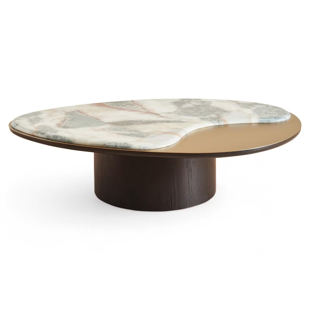 طاولة قهوة أرسون رخامية كبيرة - بني ذهبي