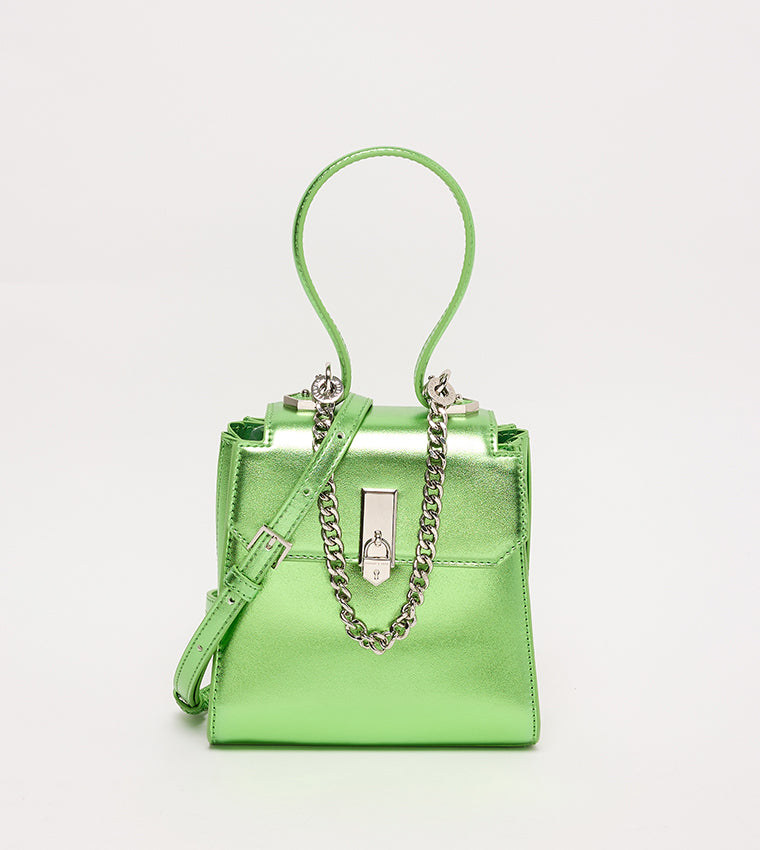 CHARLES & KEITH Locket Metallic Chain-Link Mini Bag