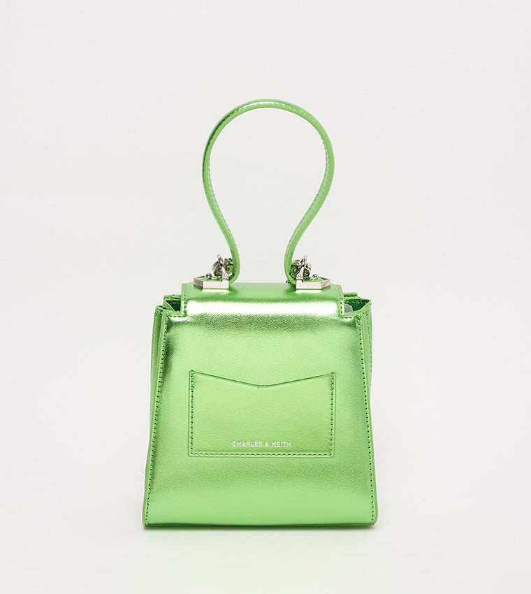 CHARLES & KEITH Locket Metallic Chain-Link Mini Bag