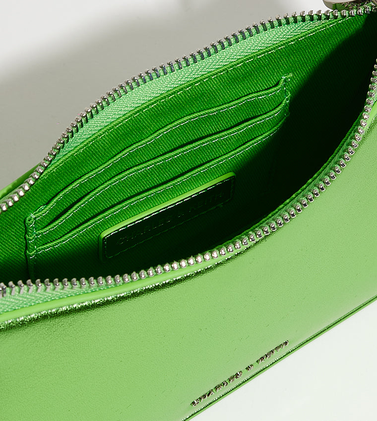 CHARLES & KEITH Metallic Curved Zippered Shoulder Bag