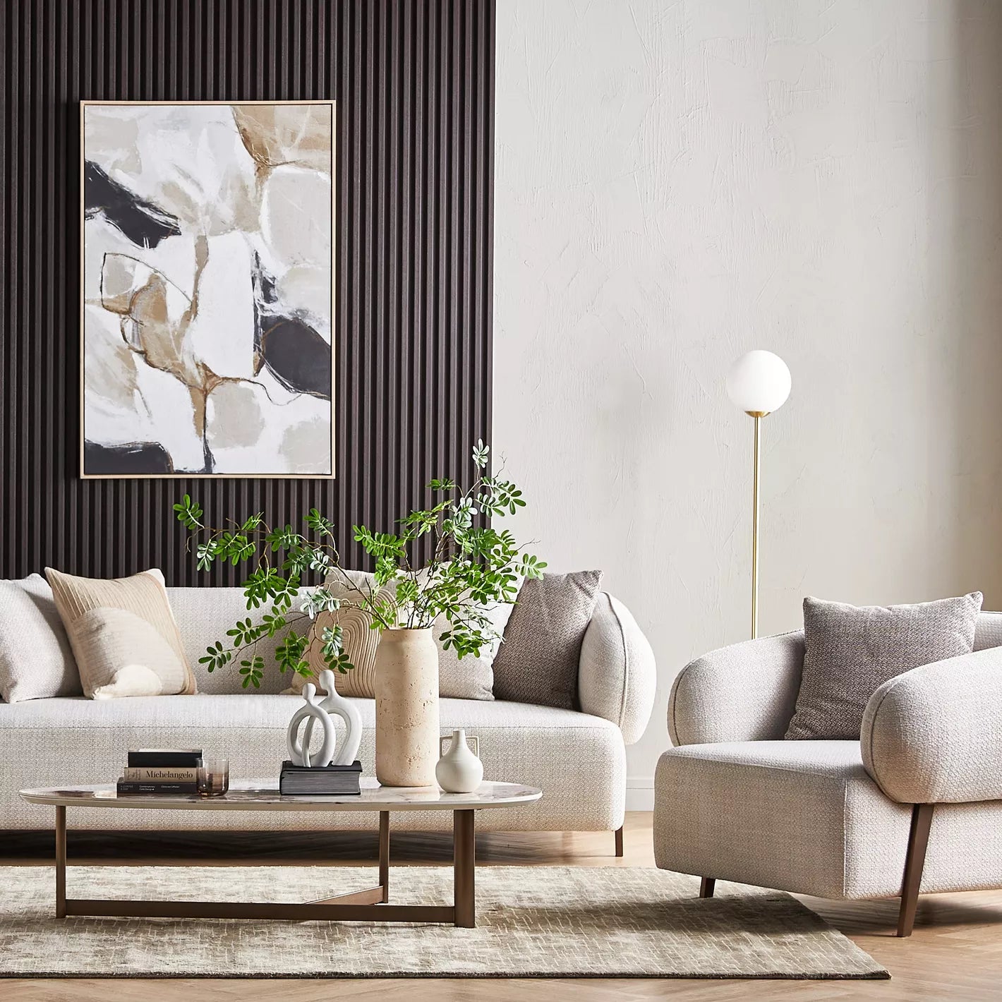 أريكة رون فرينش القماشية ثلاثية المقاعد