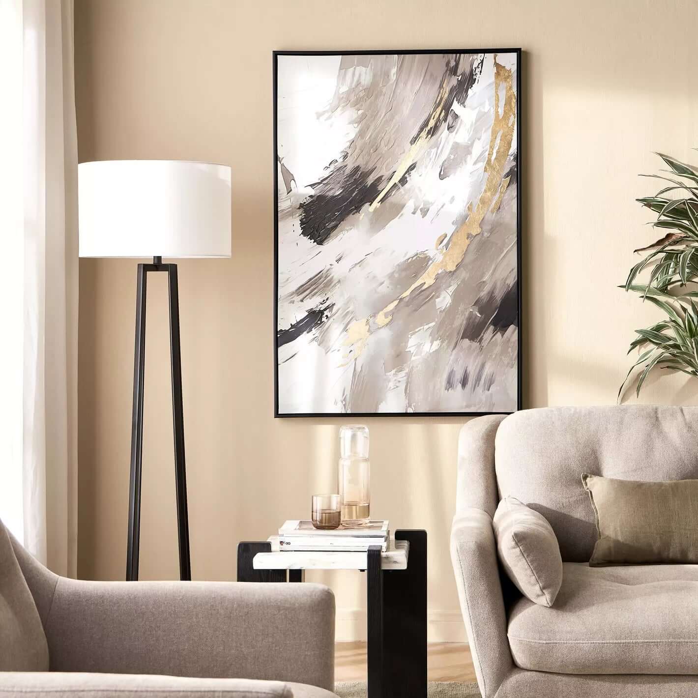 Multi colour canvas wall art 83x123cm