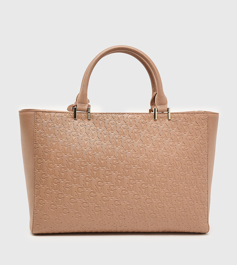 Steve Madden Monogram Debossed Satchel Bag