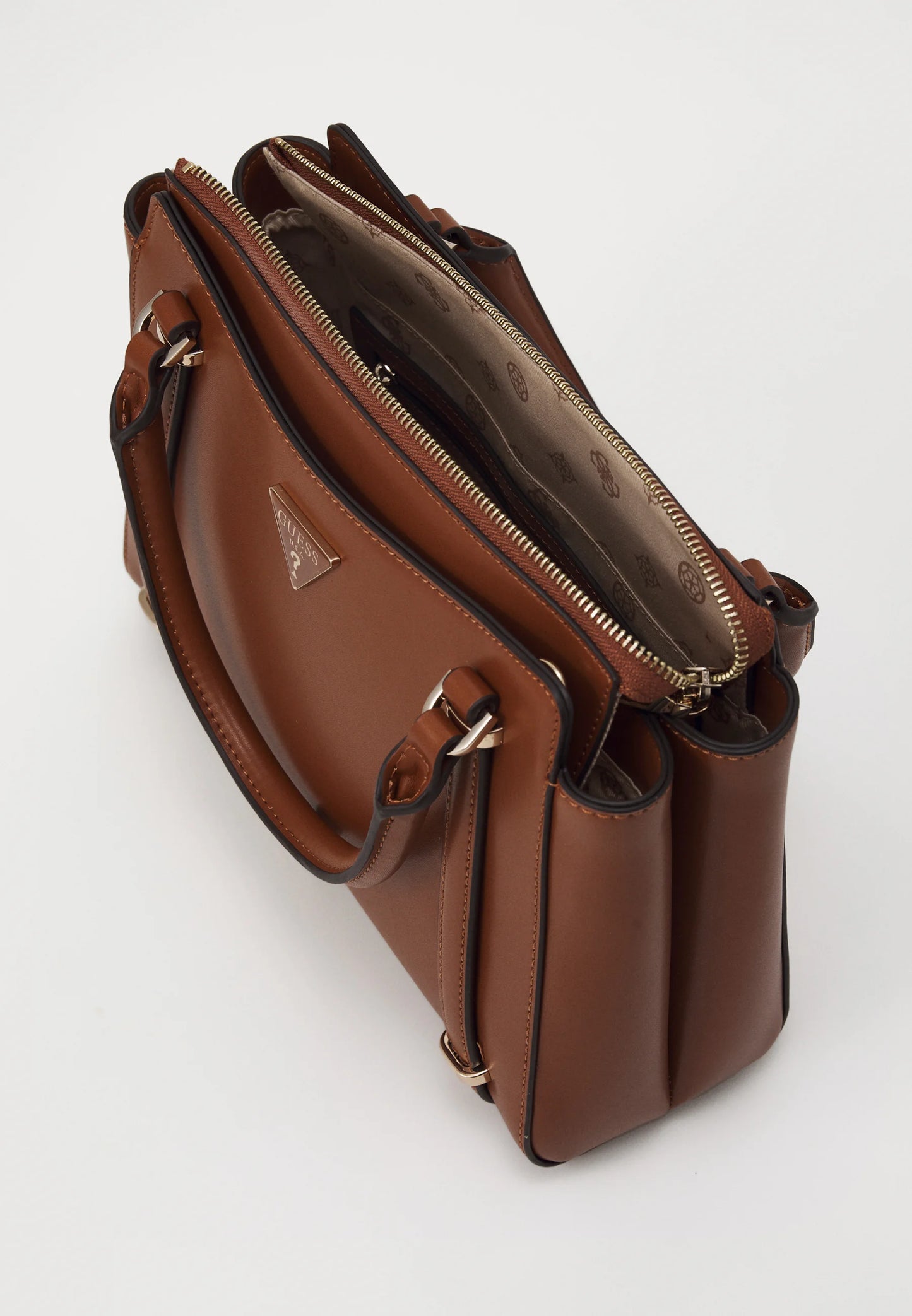 GUESS DARYNA SATCHEL - Handbag - cognac
