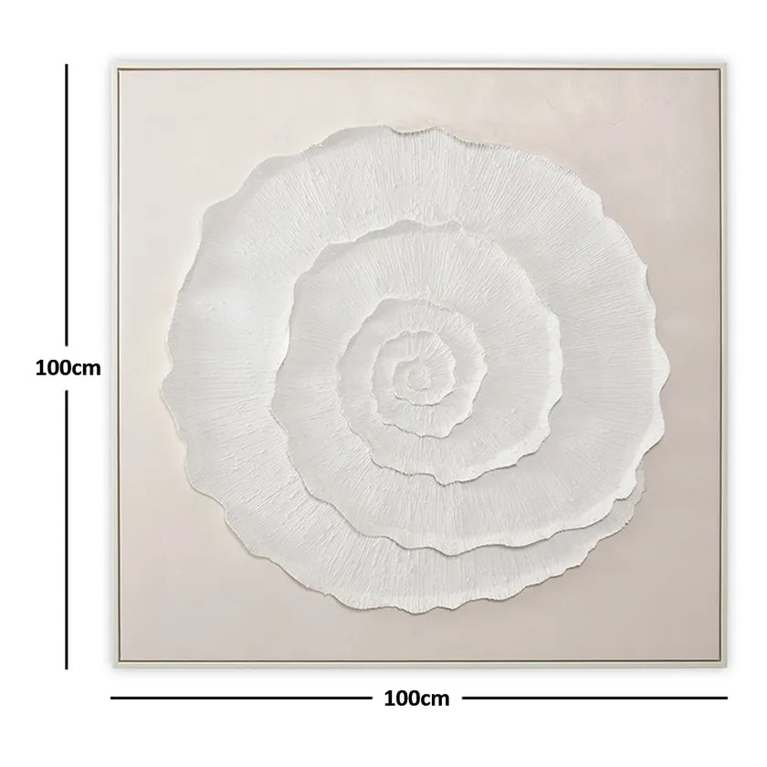 The spiral wall art beige & white 100cmx100cm