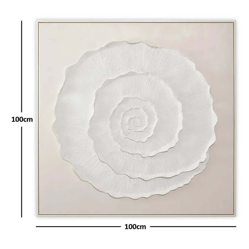 The spiral wall art beige & white 100cmx100cm