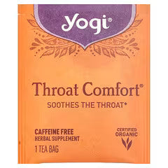 Yogi Tea, Throat Comfort® Caffeine Free, 16 Tea Bags, 1.27 oz (36 g)