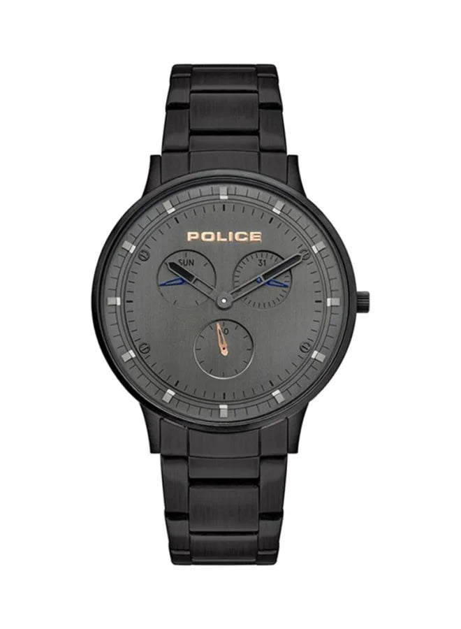 ساعة رجالية أساسية من مجموعة بولو الأمريكية، مقاس 42 مم، بمينا أسود وسوار من الفولاذ المقاوم للصدأ