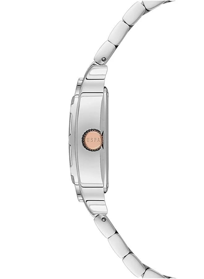 U.S. Polo Assn. Stile 28mm Women's Watch with White Mother-of-Pearl Dial & Two-tone Stainless Steel Bracelet