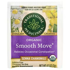 الأدوية التقليدية، شاي سموث موف العضوي، خالٍ من الكافيين، 48 كيس شاي مغلف، 3.38 أونصة (96 جم)