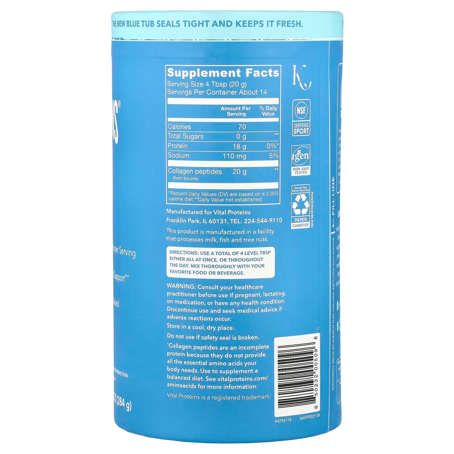 Vital Proteins, Collagen Peptides, Unflavoured, 10 oz (284 g)