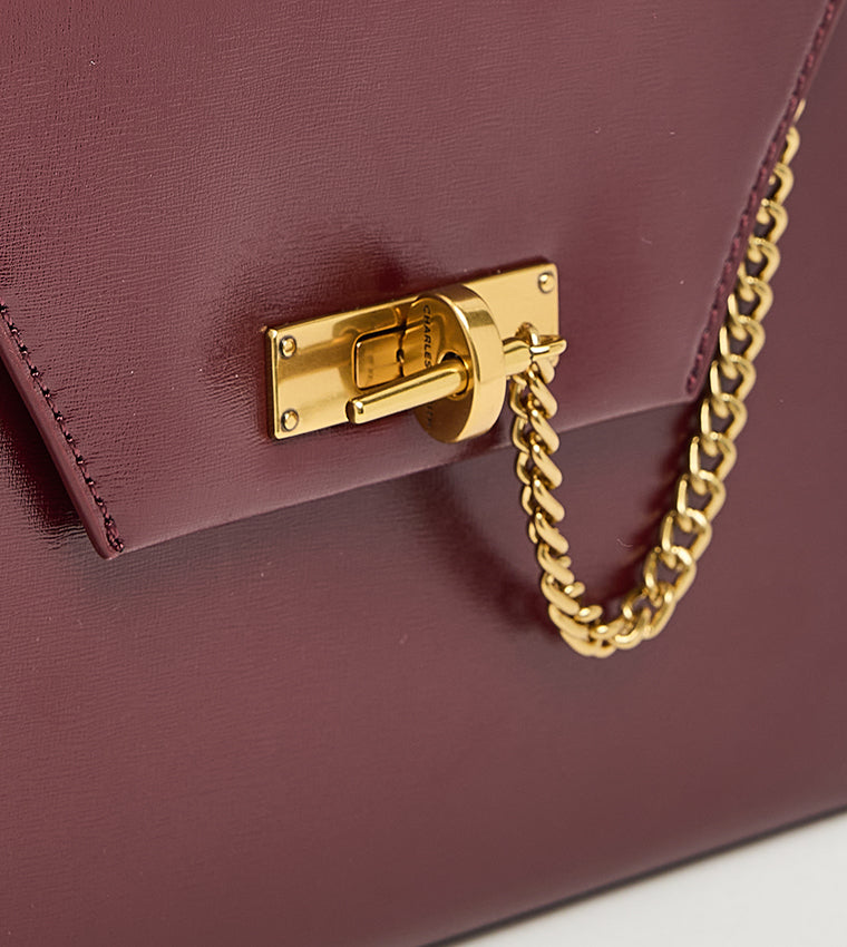 CHARLES & KEITH SAMANTHA Textured Flap Top Handle Bag