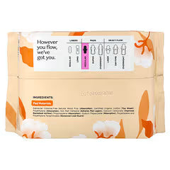 The Honey Pot Company, 100% Organic Cotton Cover, Non-Herbal Pads with Wings, Regular, 20 Count