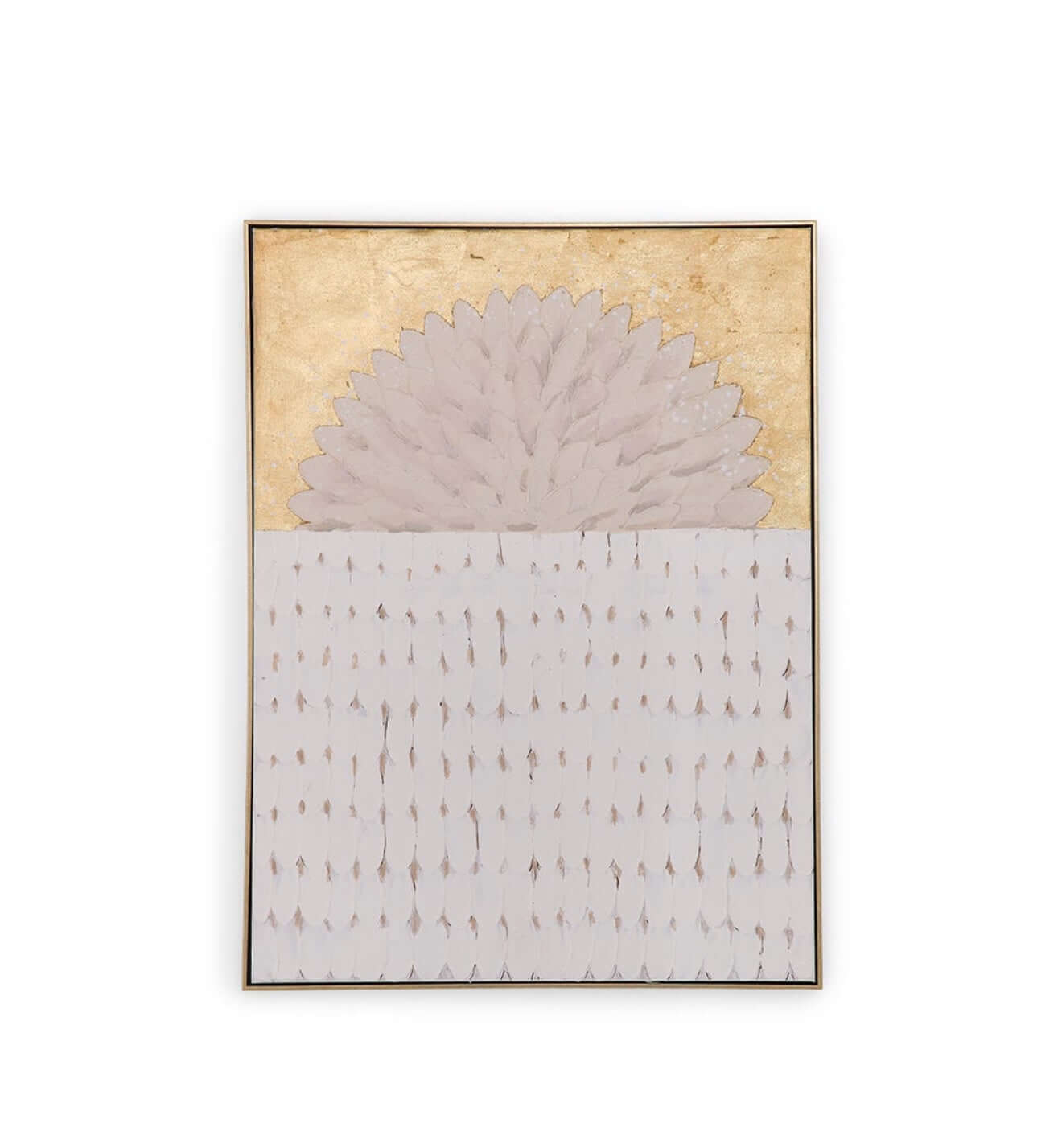 Doom Framed textured Abstract wall art Gold & Beige