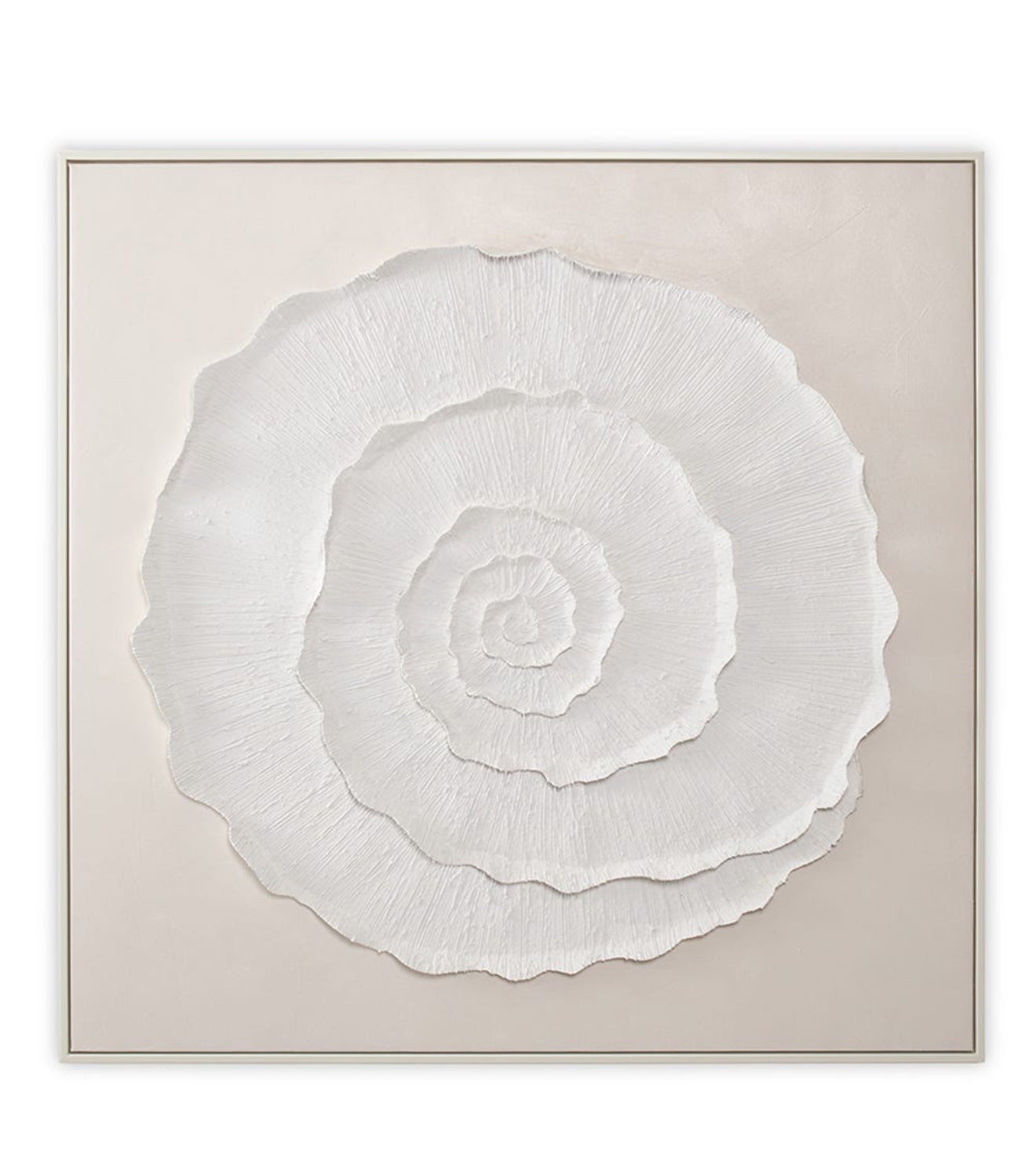 The spiral wall art beige & white 100cmx100cm