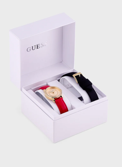 GUESS Share & Earn Melody Pu Strap Analog Watch