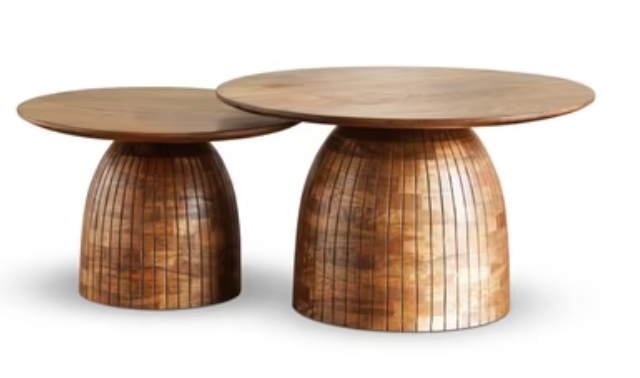 Ision coffee table set of 2 wood - brown