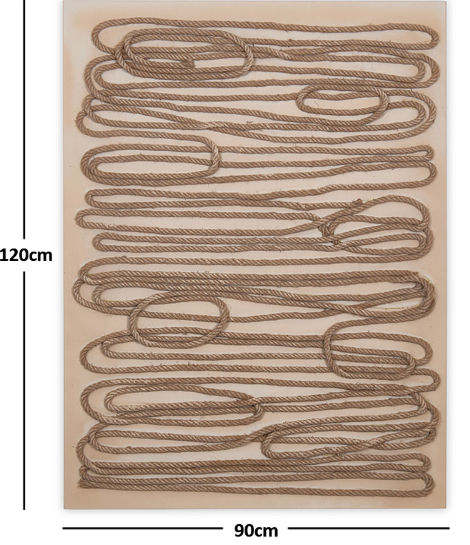 Unframed Abstract Rope Wall Art, Brown - 90x120cm