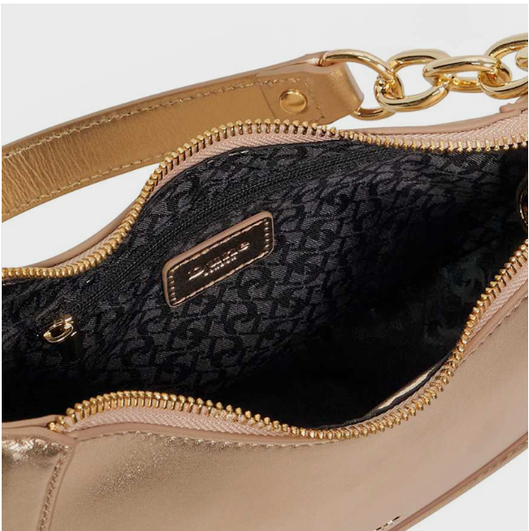 Dune London DIRECTION Logo Detail Metallic Shoulder Bag