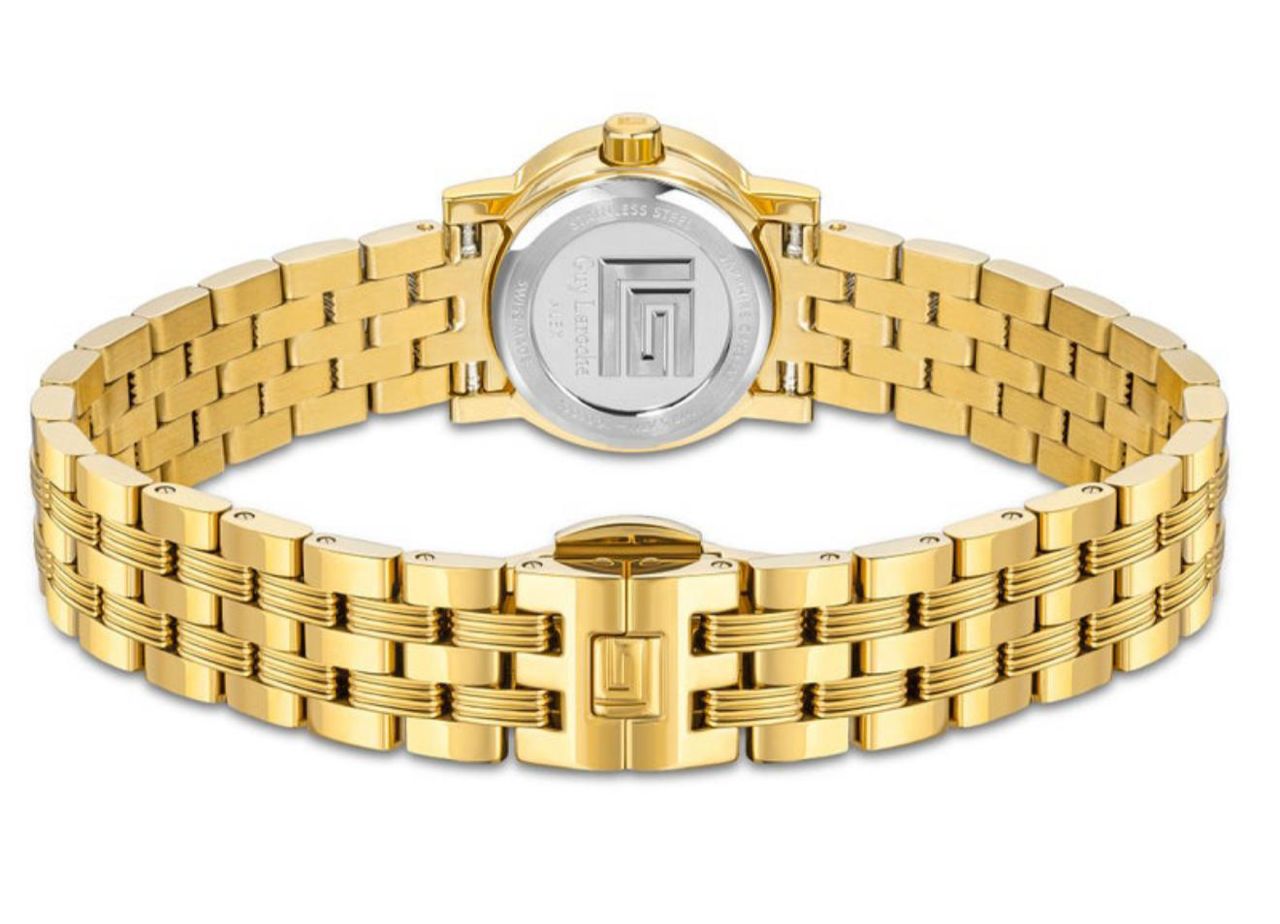 GUY LAROCHE Watch for Women with White Dial and Yellow Gold Stainless Steel Bracelet