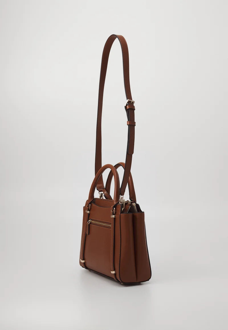 GUESS DARYNA SATCHEL - Handbag - cognac