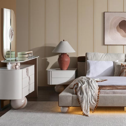 غرفة نوم جودسون، 5 قطع، 180×200 سم، أبيض عاجي 