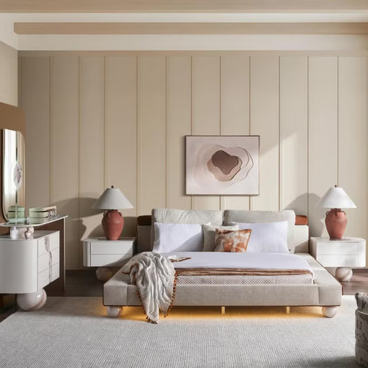 غرفة نوم جودسون، 5 قطع، 180×200 سم، أبيض عاجي 