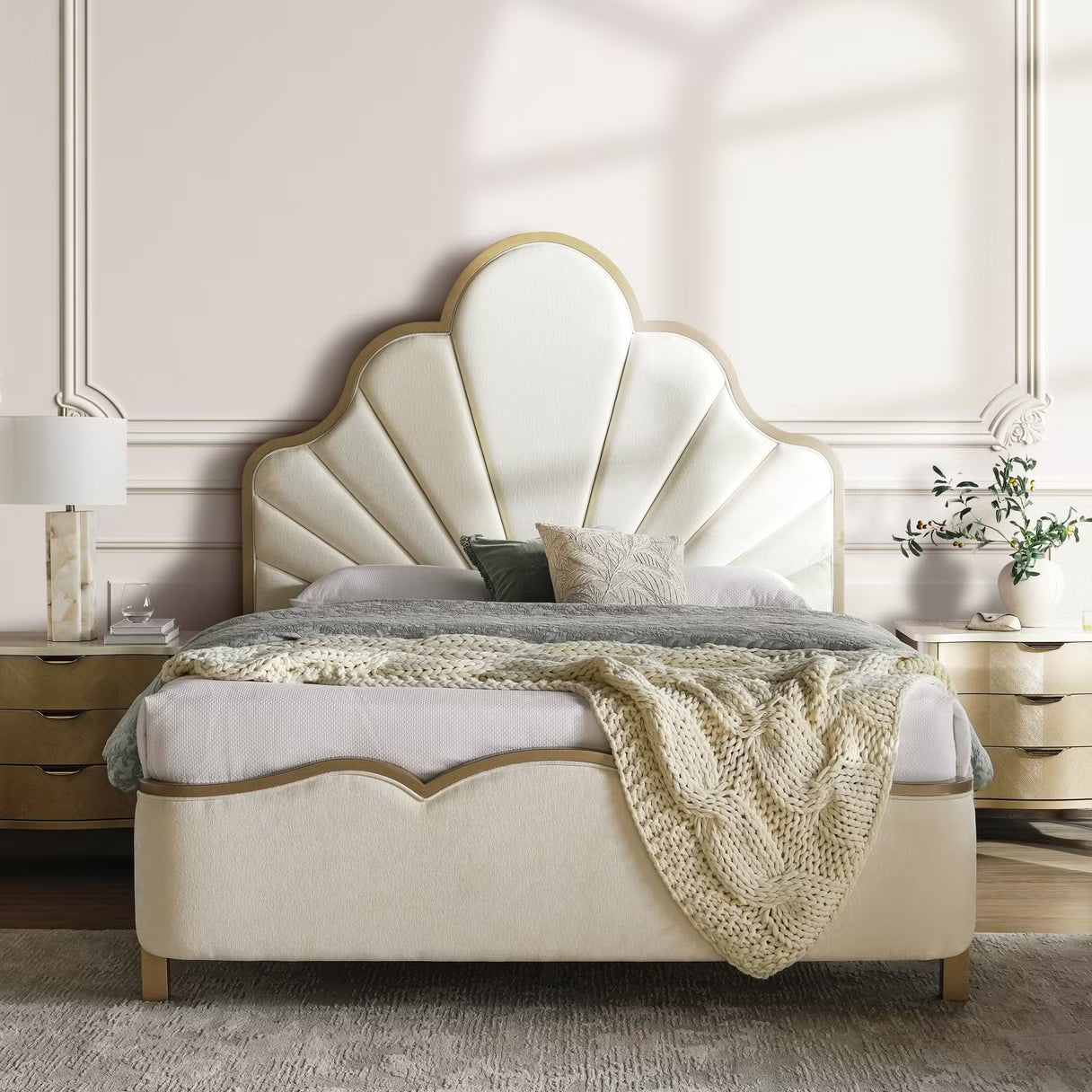 طقم غرفة نوم كلاسيكي من 5 قطع 180x200 سم - شامبانيا 