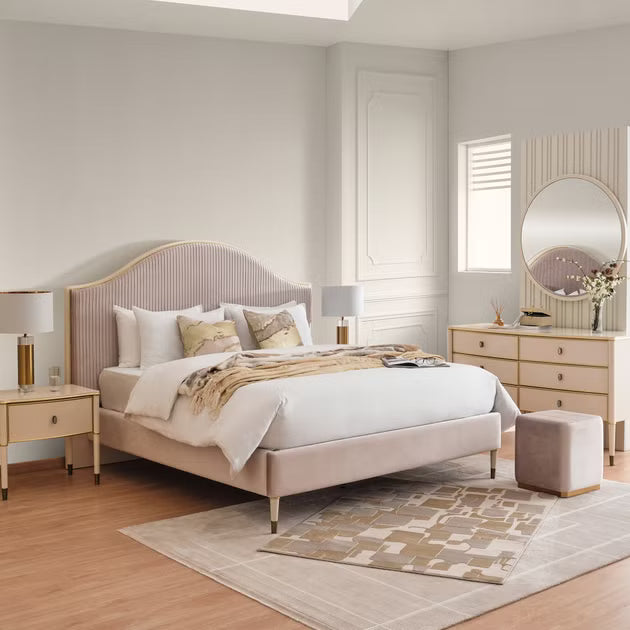 Riyah 6 pc bedroom set 180x200 cm - matt beige
