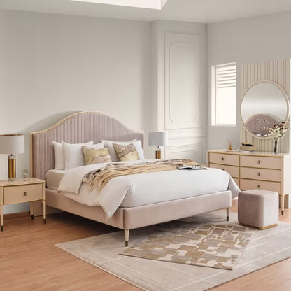 Riyah 6 pc bedroom set 180x200 cm - matt beige