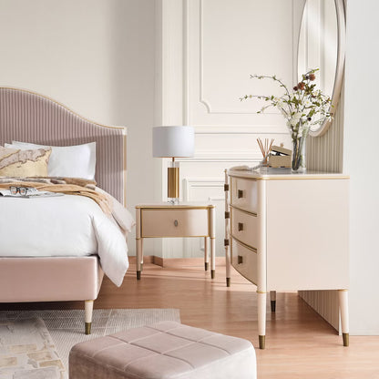 Riyah 6 pc bedroom set 180x200 cm - matt beige