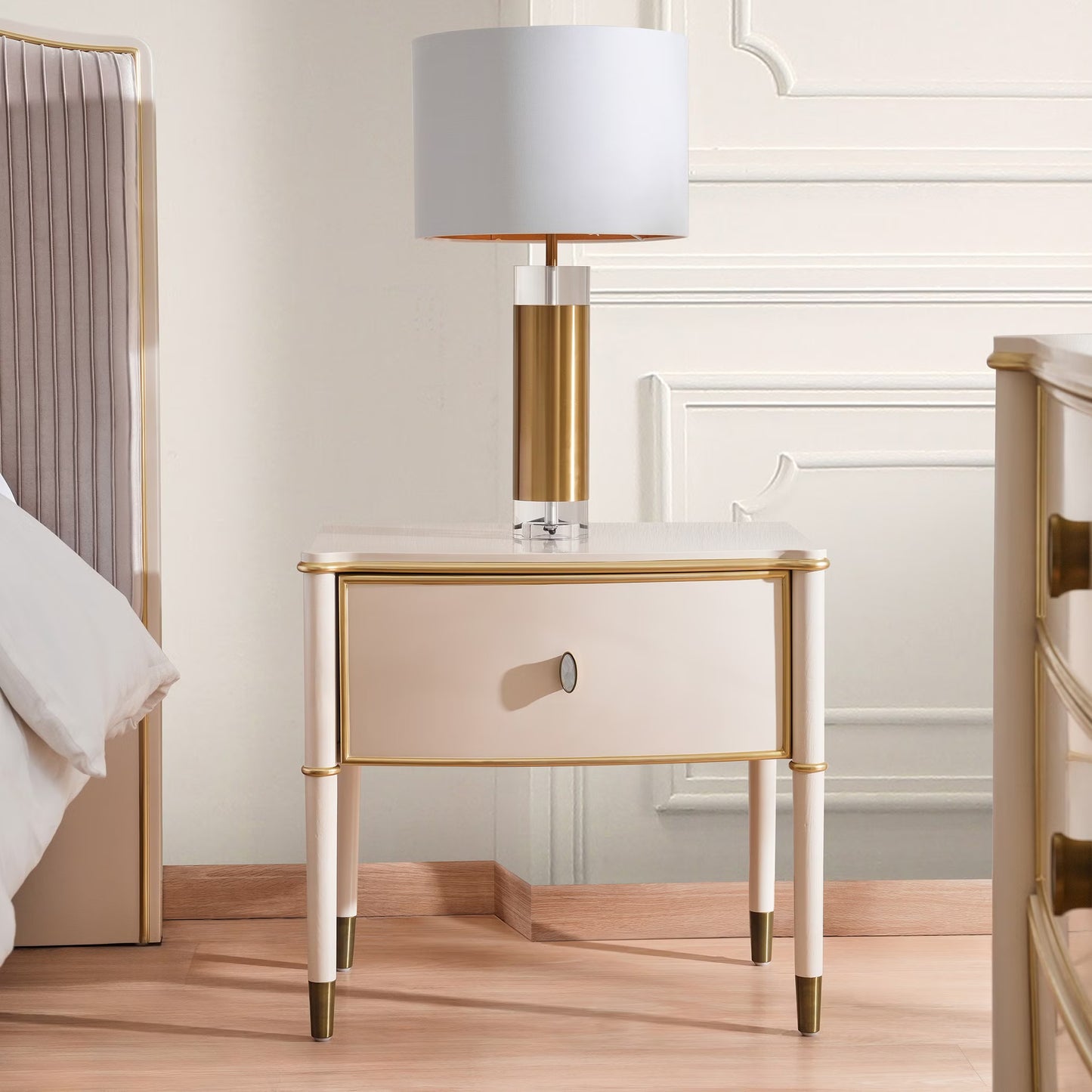 Riyah 6 pc bedroom set 180x200 cm - matt beige