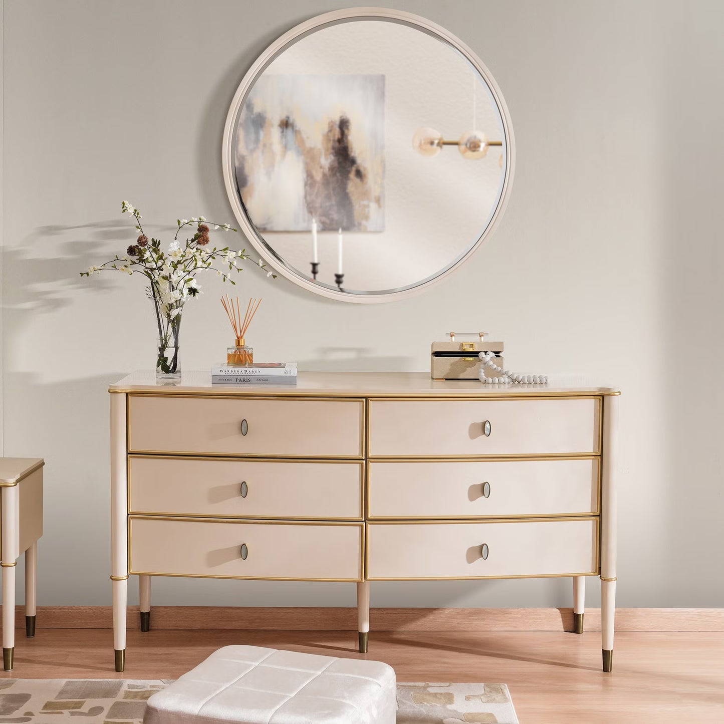 Riyah 6 pc bedroom set 180x200 cm - matt beige