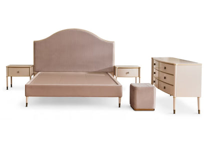 Riyah 6 pc bedroom set 180x200 cm - matt beige