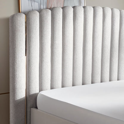 Loway 6 pc bedroom set 180x200 cm - high gloss light grey