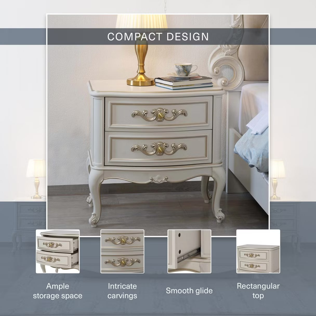 Vintage 6 pc bedroom set 200x200 cm