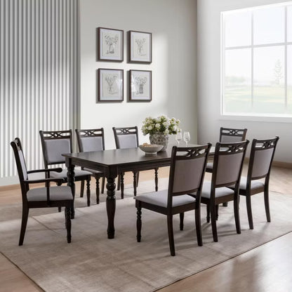 طقم طعام بايلون 1+2+6 خشبي - بني بيج