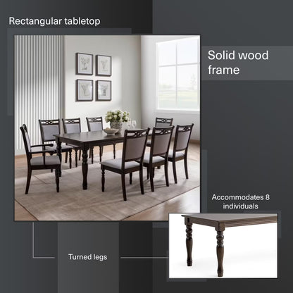 طقم طعام بايلون 1+2+6 خشبي - بني بيج