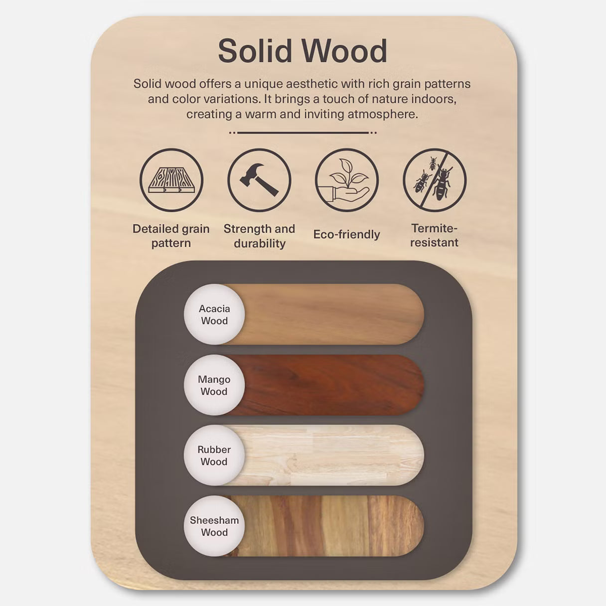 طقم طعام بايلون 1+2+6 خشبي - بني بيج