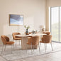Huin 1+6 dining set travertine - beige yellow
