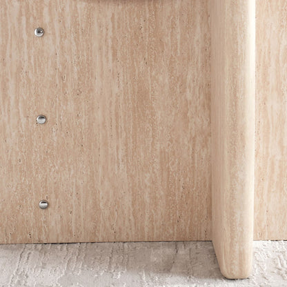 Huin 1+6 dining set travertine - beige yellow