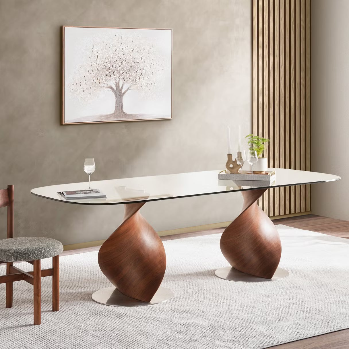 طقم طعام تيريزا 1+8 مقاعد مع مجموعة كراسي سولان 