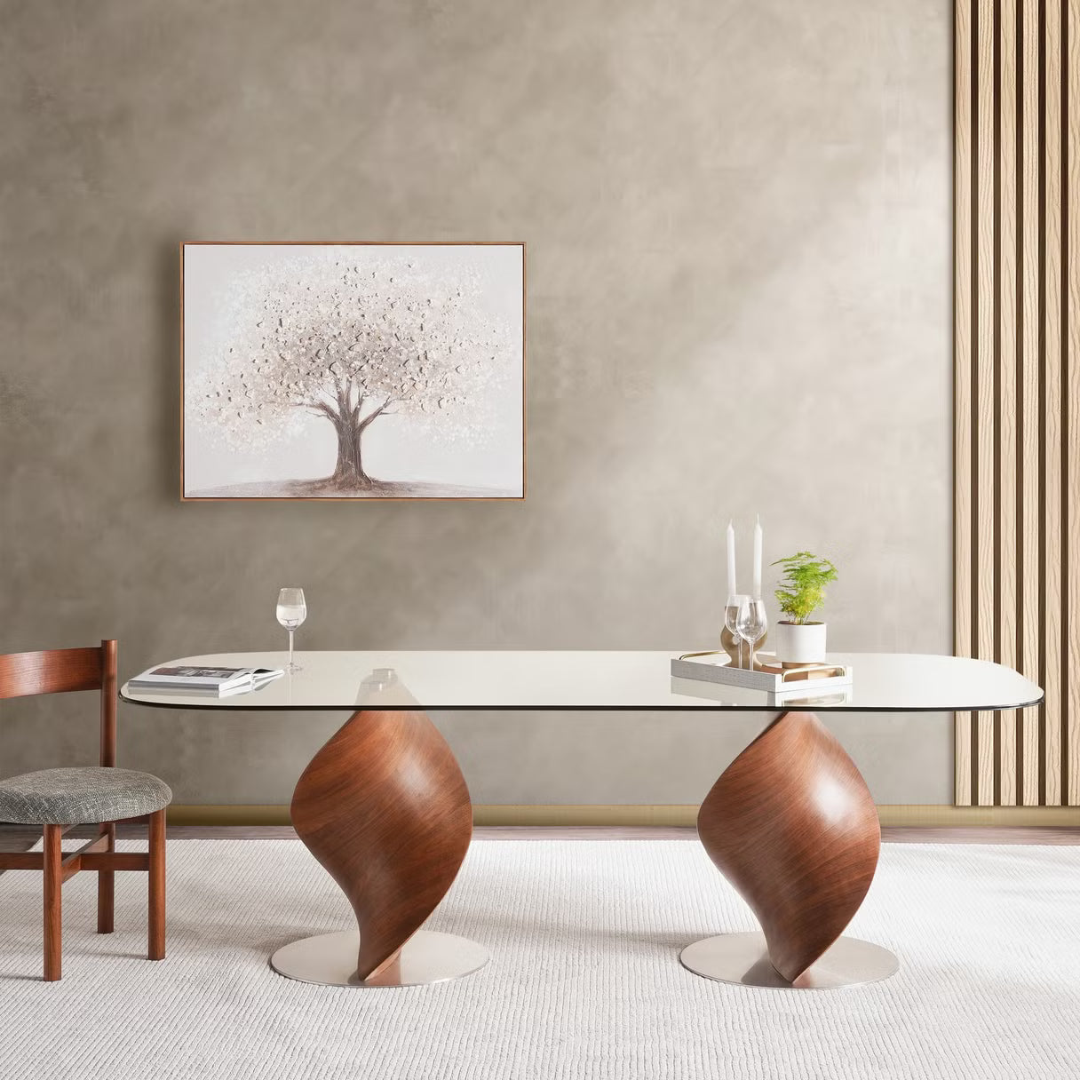 طقم طعام تيريزا 1+8 مقاعد مع مجموعة كراسي سولان 