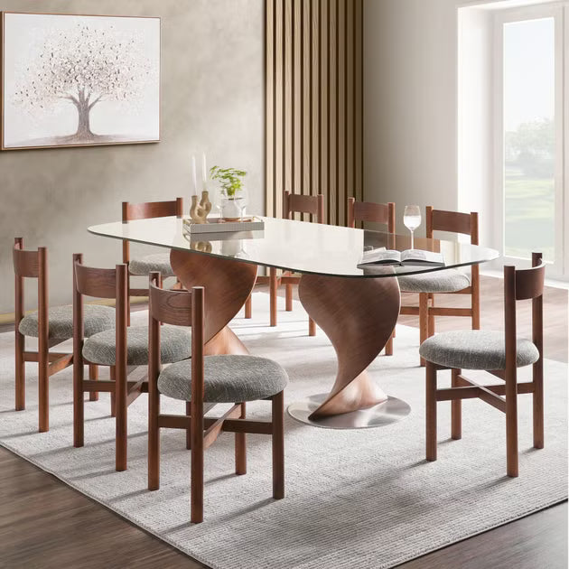 طقم طعام تيريزا 1+8 مقاعد مع مجموعة كراسي سولان 