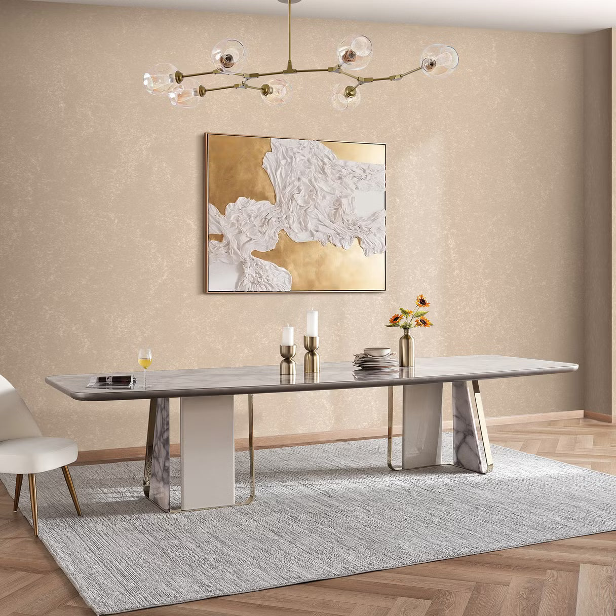 Tiago 1+10 seater dining set with algerone chairs package