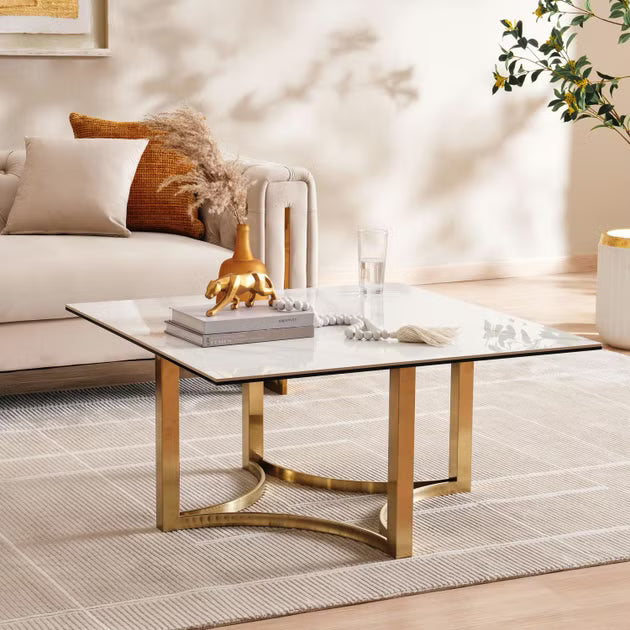 طاولة قهوة توبي الجديدة - ذهب أبيض 