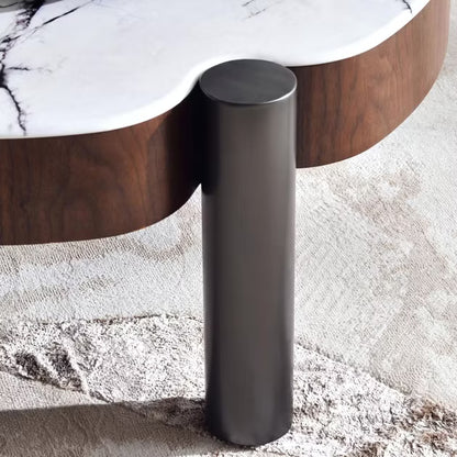 Zigo coffee table set of 3 marble - White dark grey